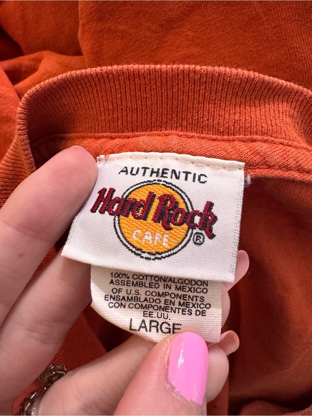 Hard Rock Cafe Orlando T-Shirt Orange Large Unisex - Picture 4 of 4